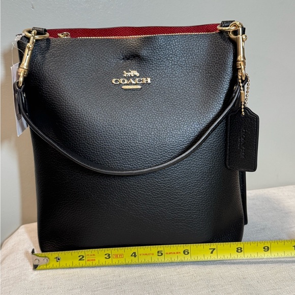 Coach Mollie Bucket 22 Black and Red Leather Bag - Picture 8 of 11